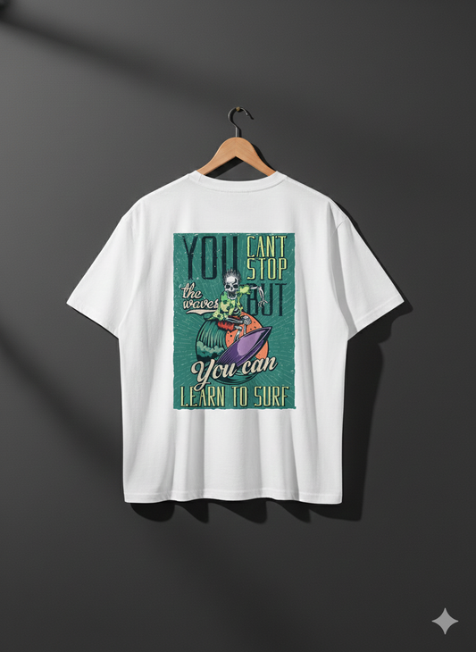 Retro Surf Skull Graphic T-Shirt