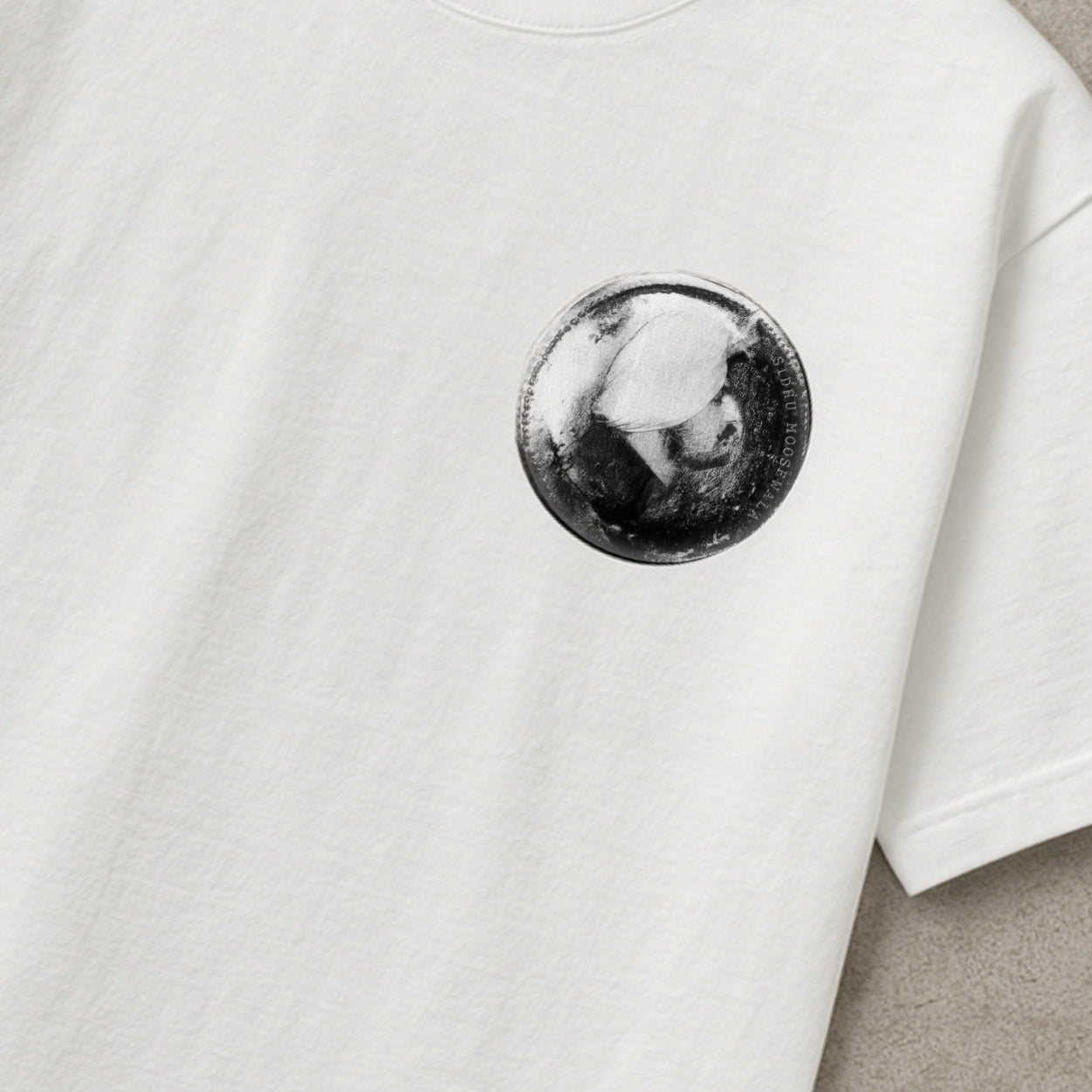 Sidhu Moose Wala Oversized White T-Shirt – Minimal Chest Logo